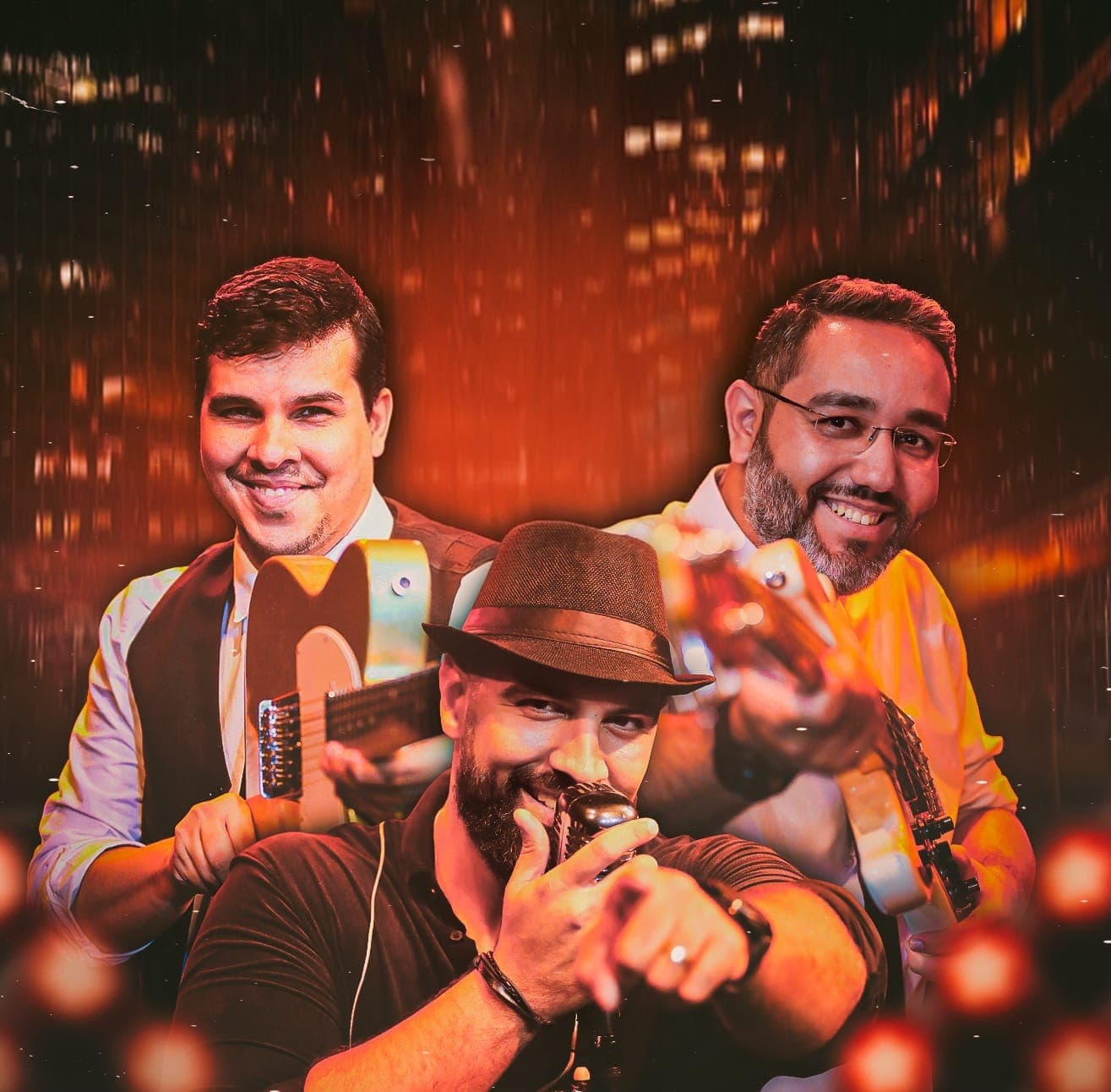 Apresentação da autêntica banda de baile Na Janela Band em palco montado em Brasília